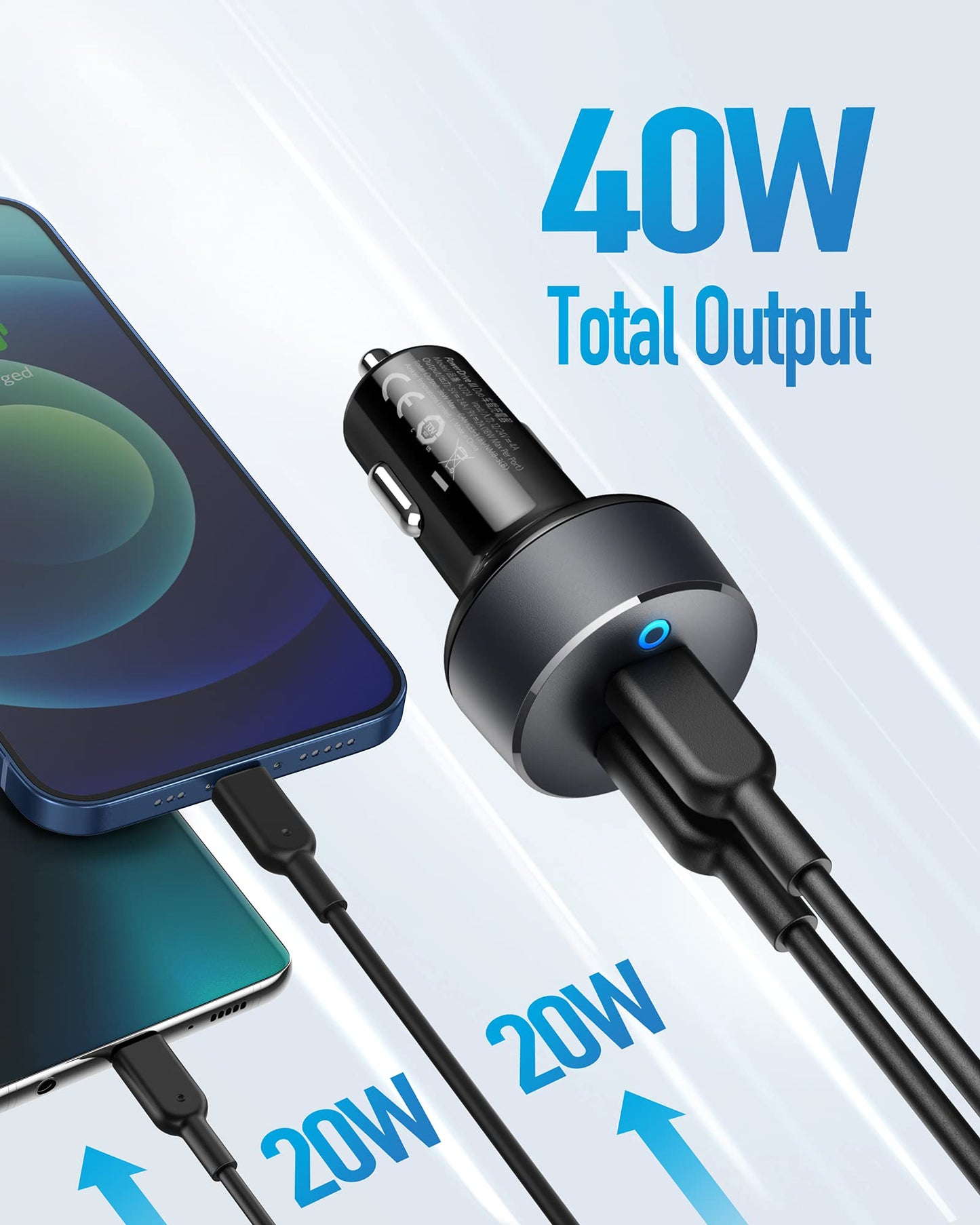 Anker <b>PowerDrive III</b> Duo USB-C Car Charger